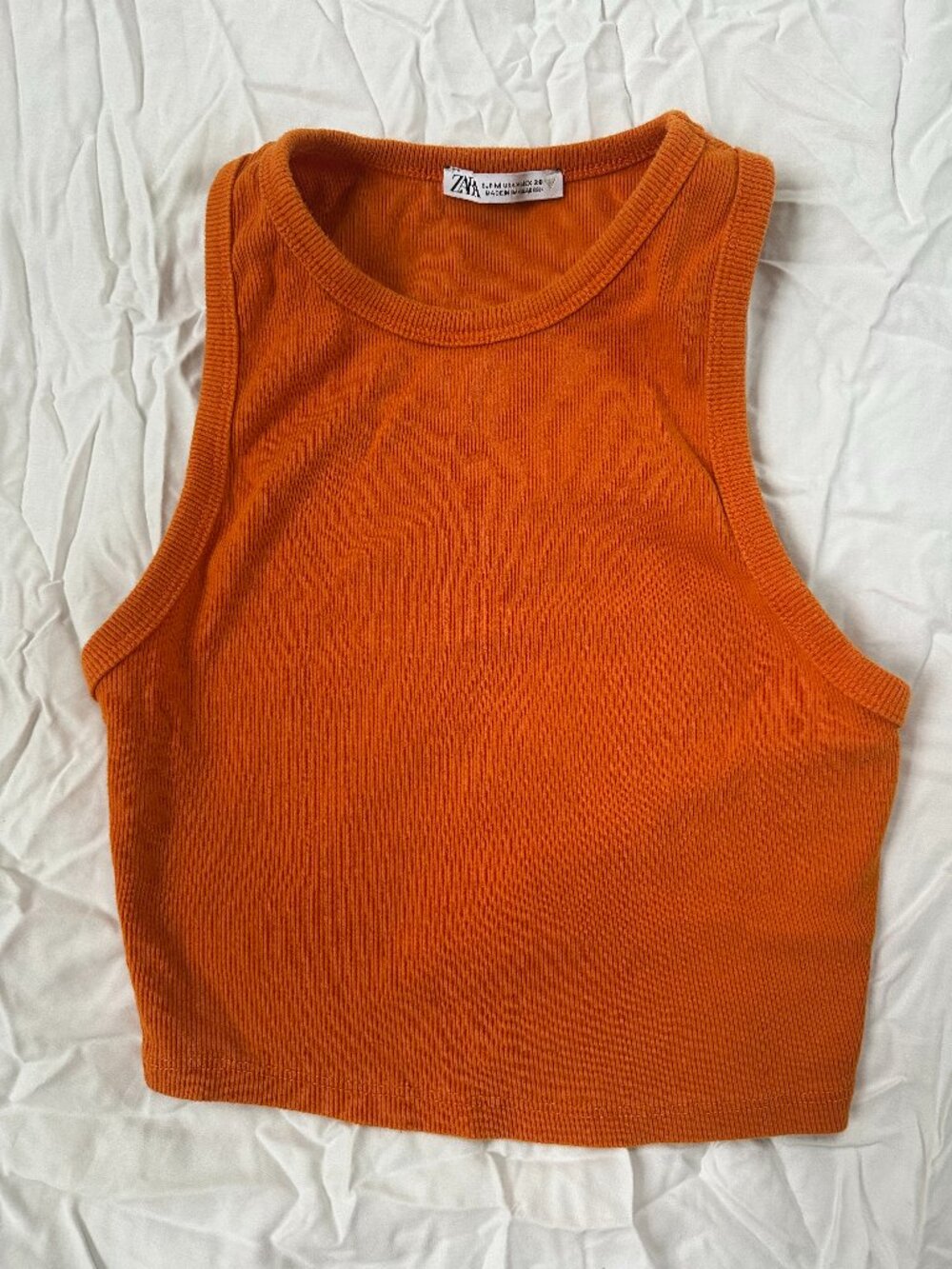 Zara orange cropped tank